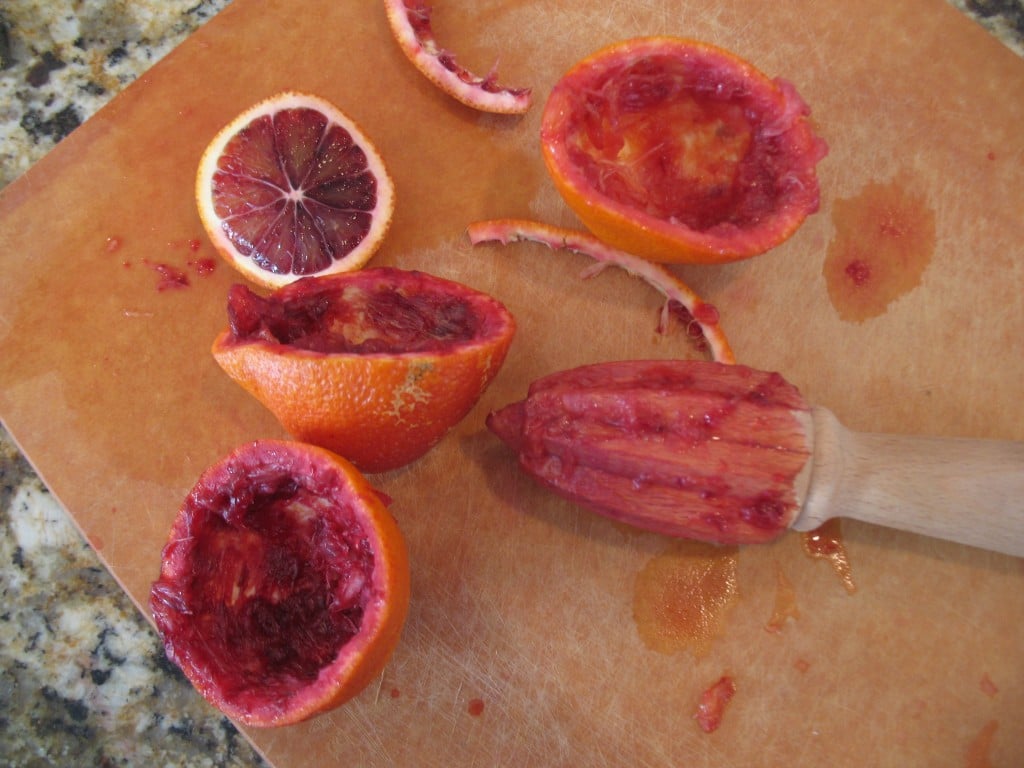 squeezed out blood oranges