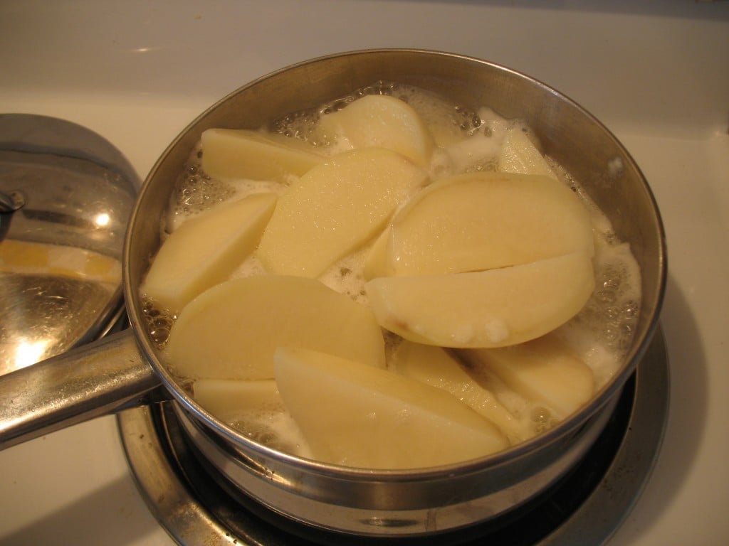 boiling potatoes