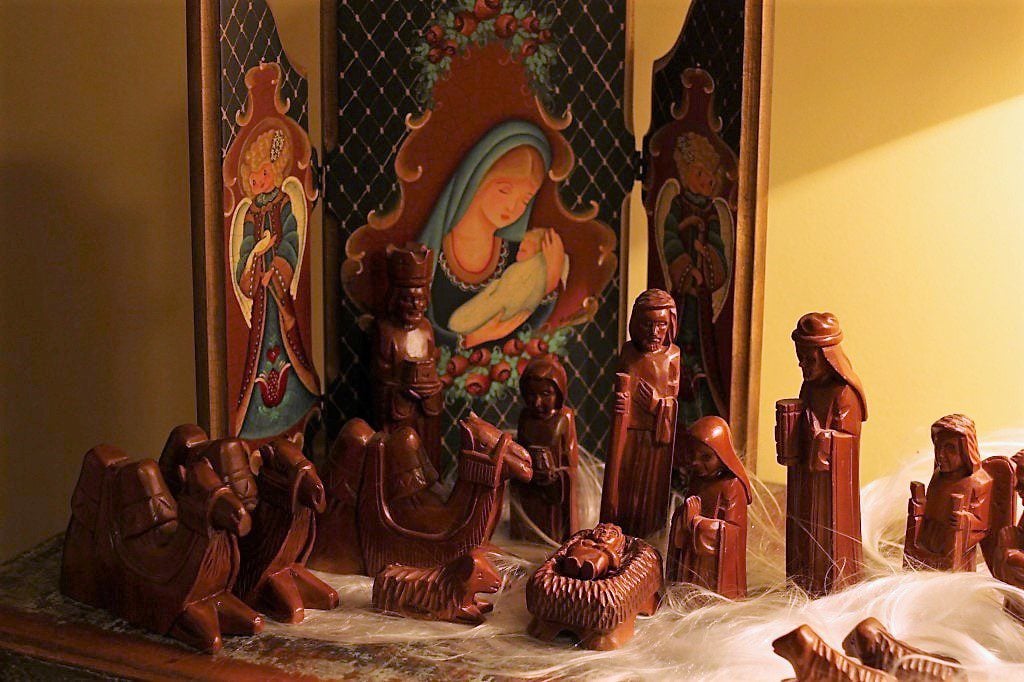 wooden Christmas nativity