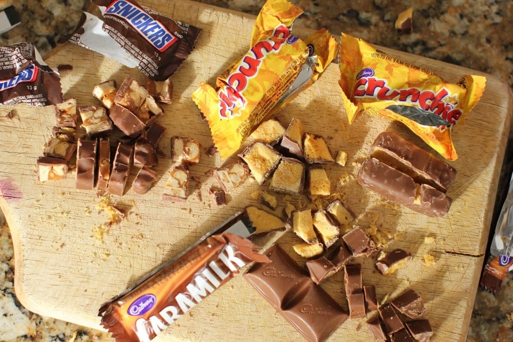 chop the candy bars