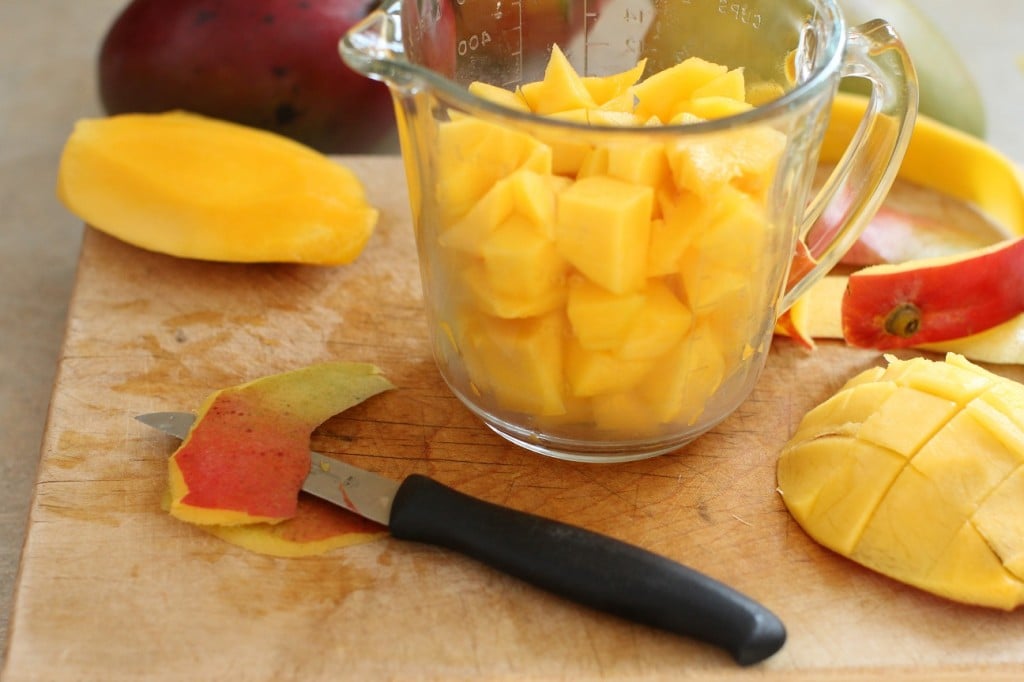 how to cut a mango - cubes of flesh