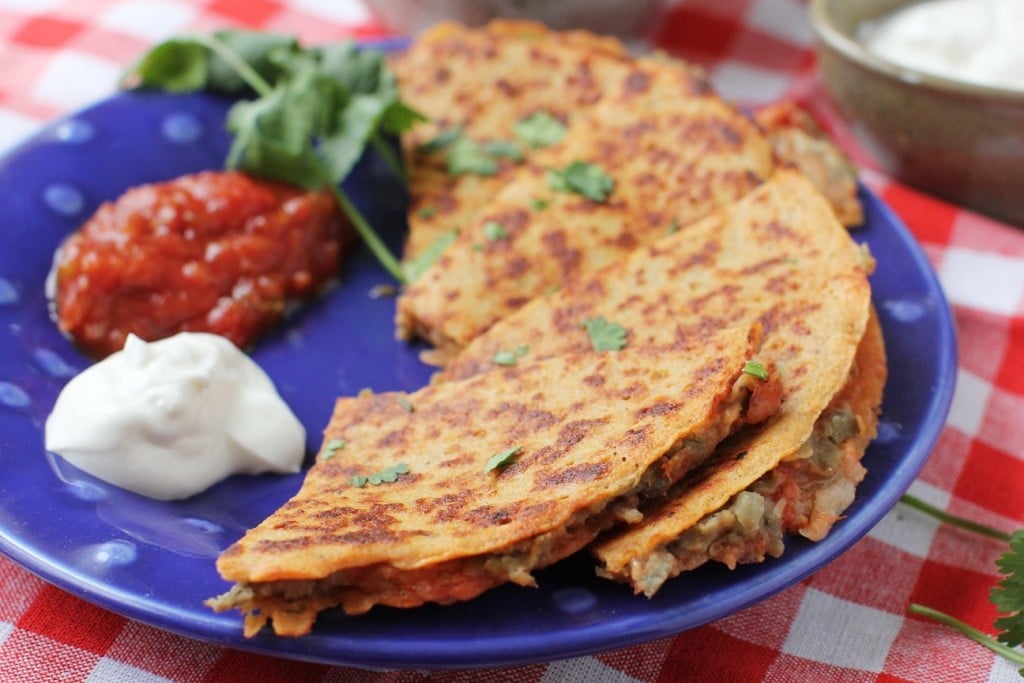 Mmm, Refried Lentil Quesadillas