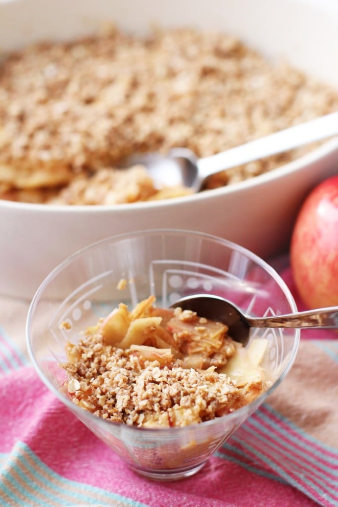Bowl of Microwave Apple Crisp