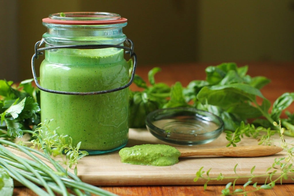 herb vinaigrette and zucchini salad