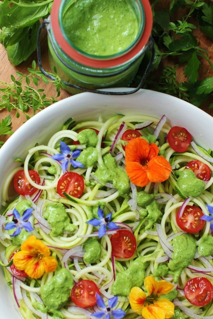 Tomato and Zucchini Salad with Herb Vinaigrette