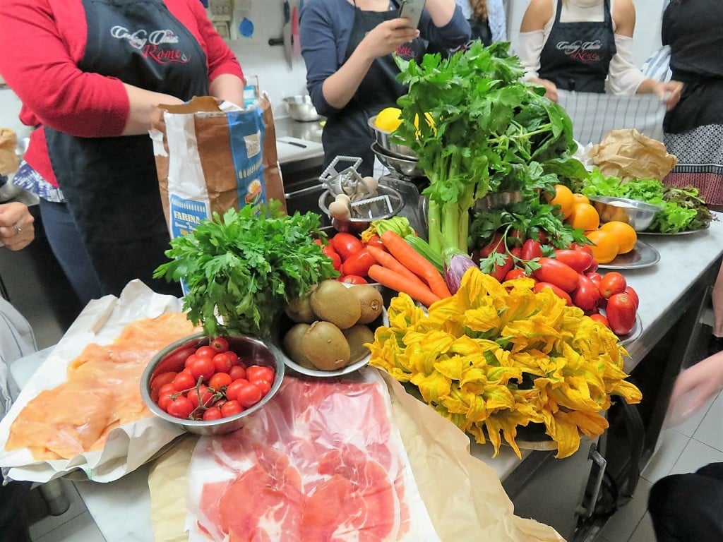 chicken breasts in orange sauce - cooking class ingredients beautifully laid out