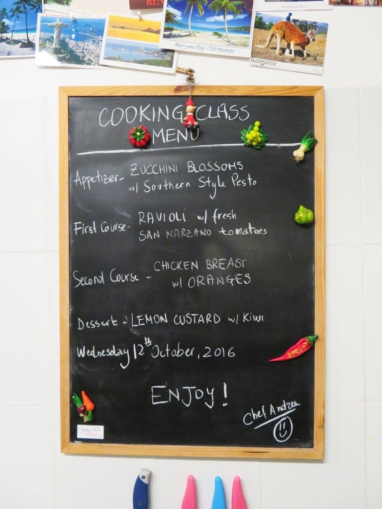 cooking class menu, chicken breasts in orange sauce