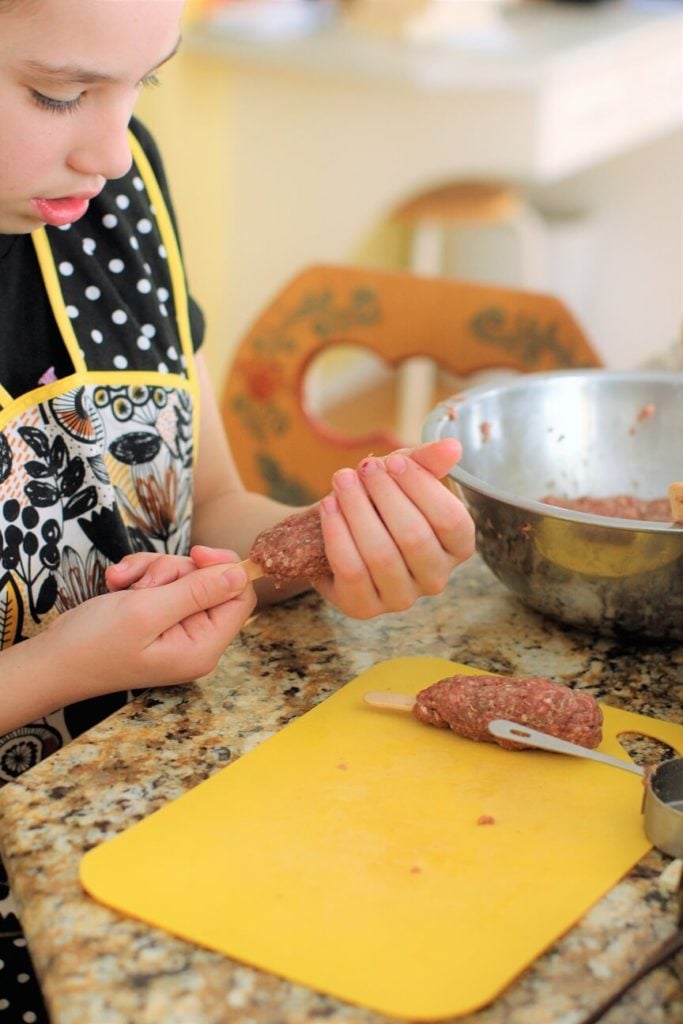 food on a stick - shaping the burger pops
