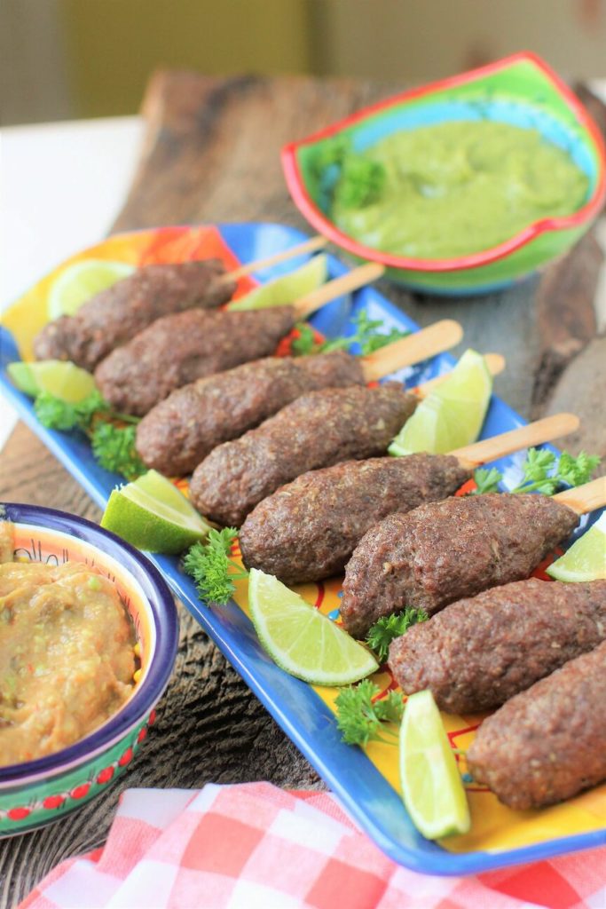 tray of burger pops, food on a stick for cooking with kids