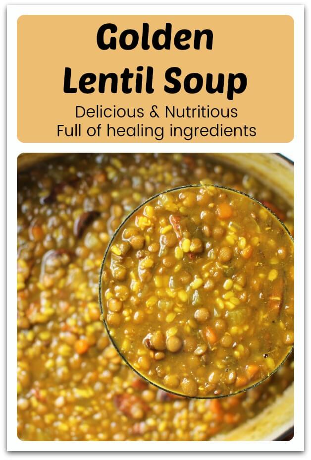 Hearty Lentil Soup loaded with vegetables, two kinds of lentils, and a good dose of turmeric. This soup will warm your insides once it gets cooler outside.
