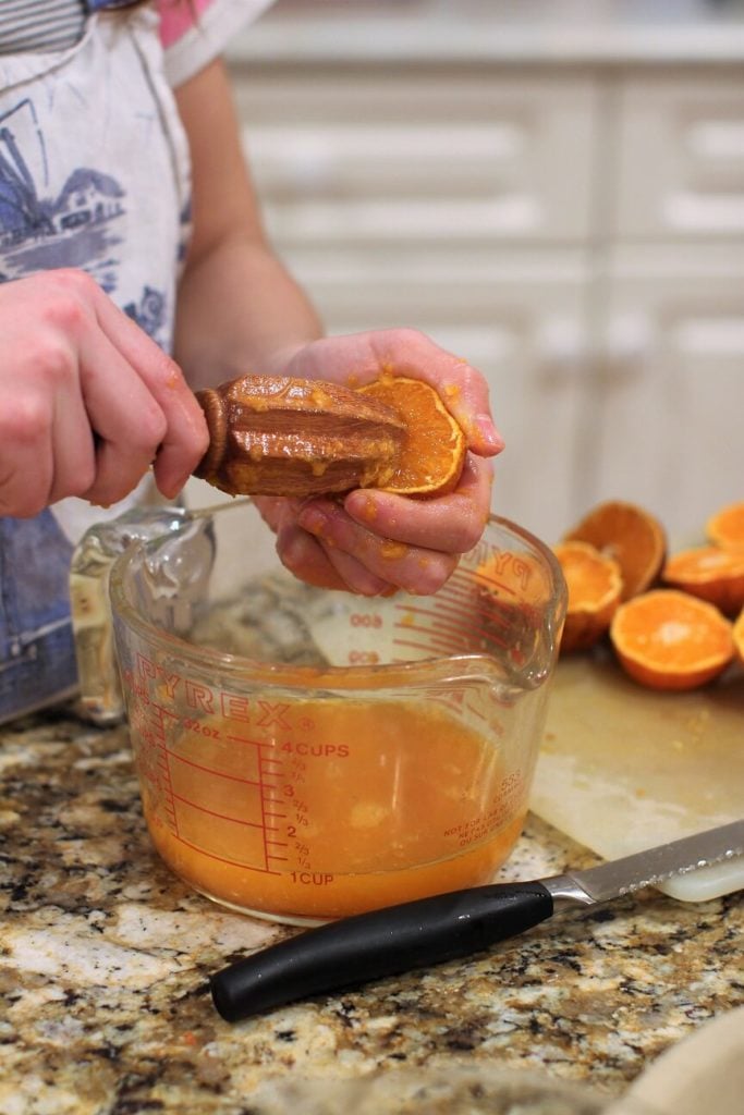 Meredith juicing oranges for orange cream sodas