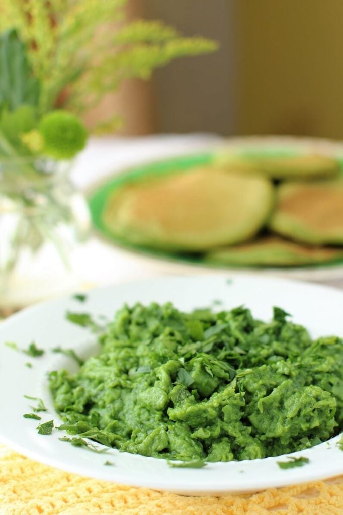 green scrambled eggs to go with the green pancakes