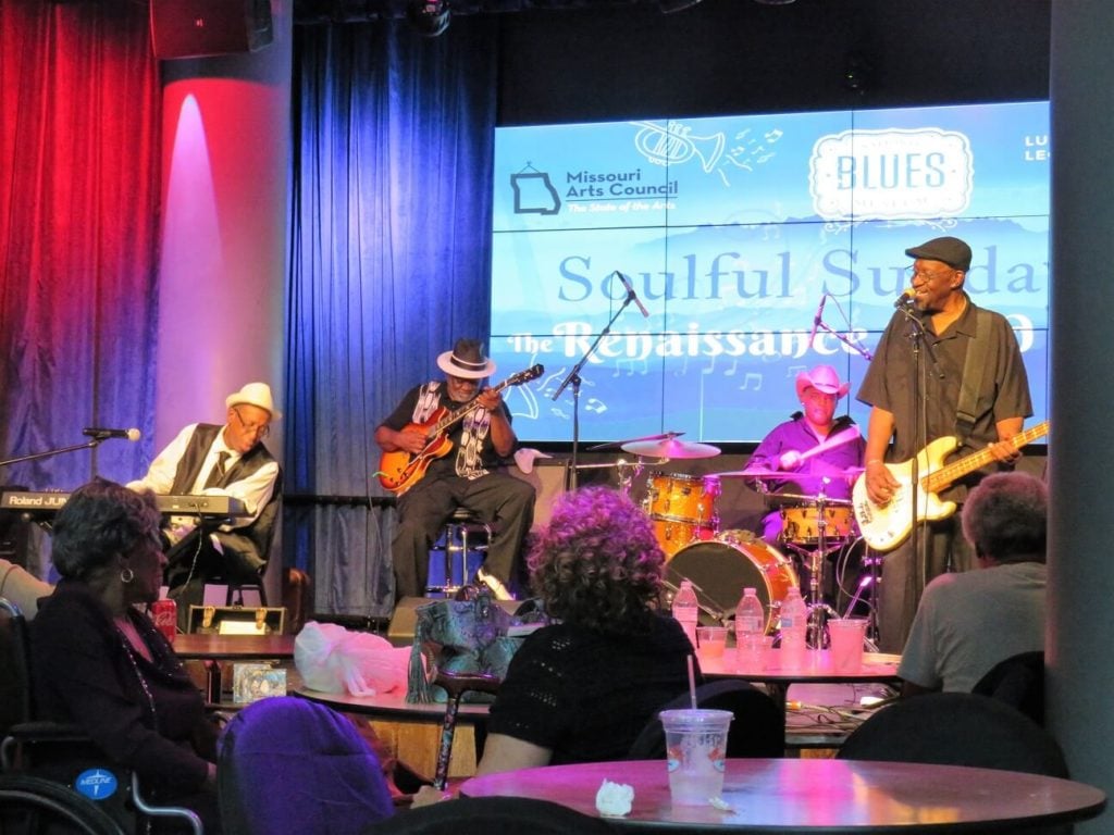shrimp and grits; blues concert in St. Louis (The Renaissance Band)