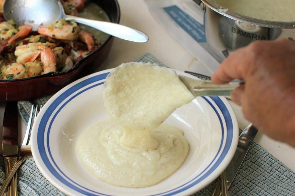 shrimp and grits; serve up the creamy white grits