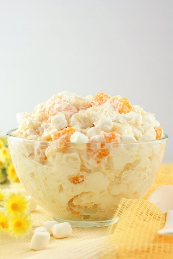 a big bowl of Ambrosia Salad 