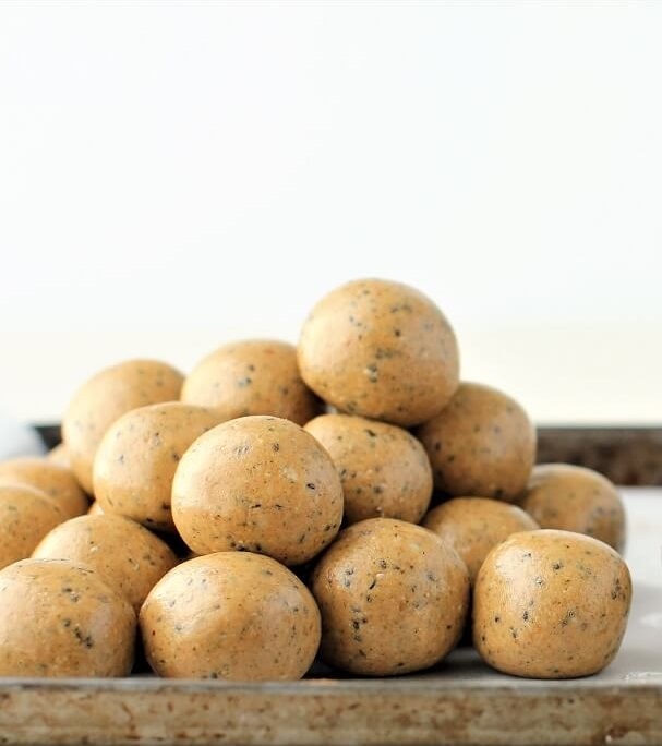 stack of vanilla protein balls