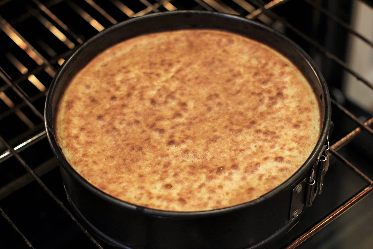 cake under the broiler
