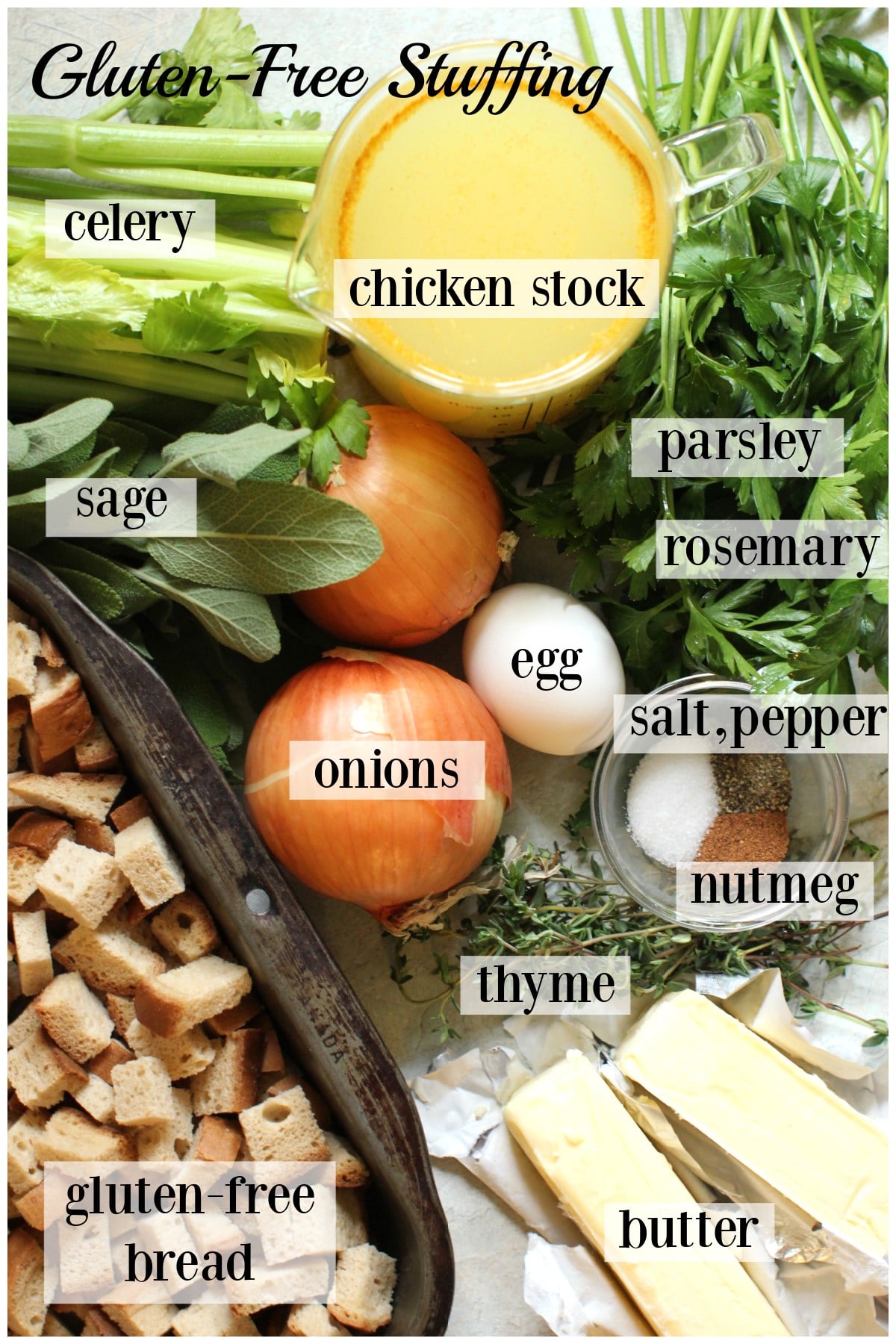 all the ingredients needed, labeled.